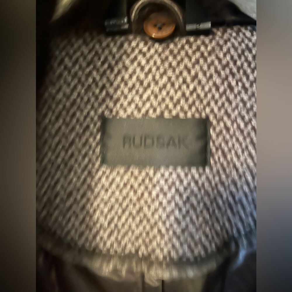 RUDSAK Wool with Leather Trim Herringbone Jacket - Size S - Picture 3 of 15